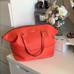 Kate Spade gorgeous Coral Orange large tote